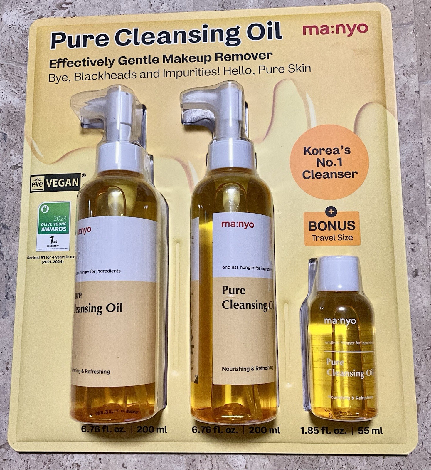 Manyo Pure Cleansing Oil 3 PC Set 6.7 oz + 1.8 pz 2028 Expiry