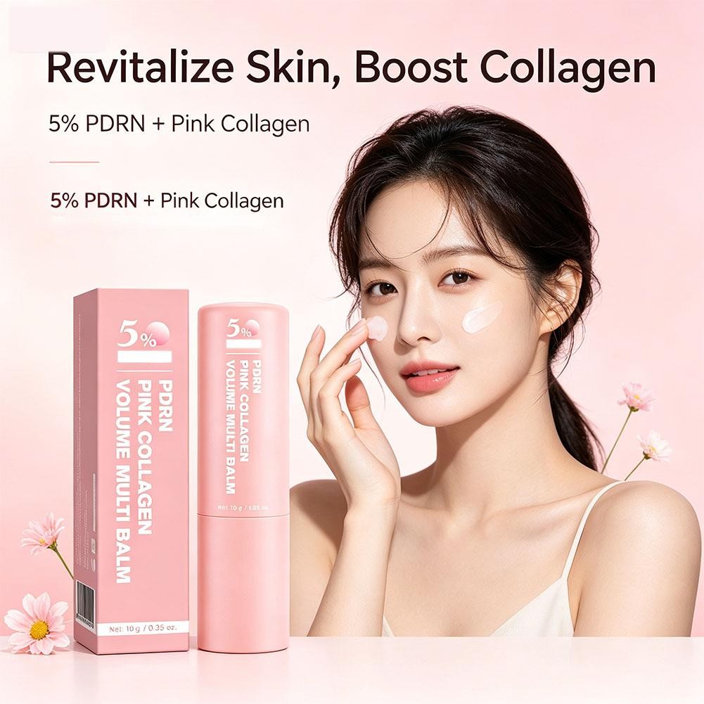 Pink Collagen Volume Multi Balm Stick – Wrinkle & Hydrating Stick for Face, Lips
