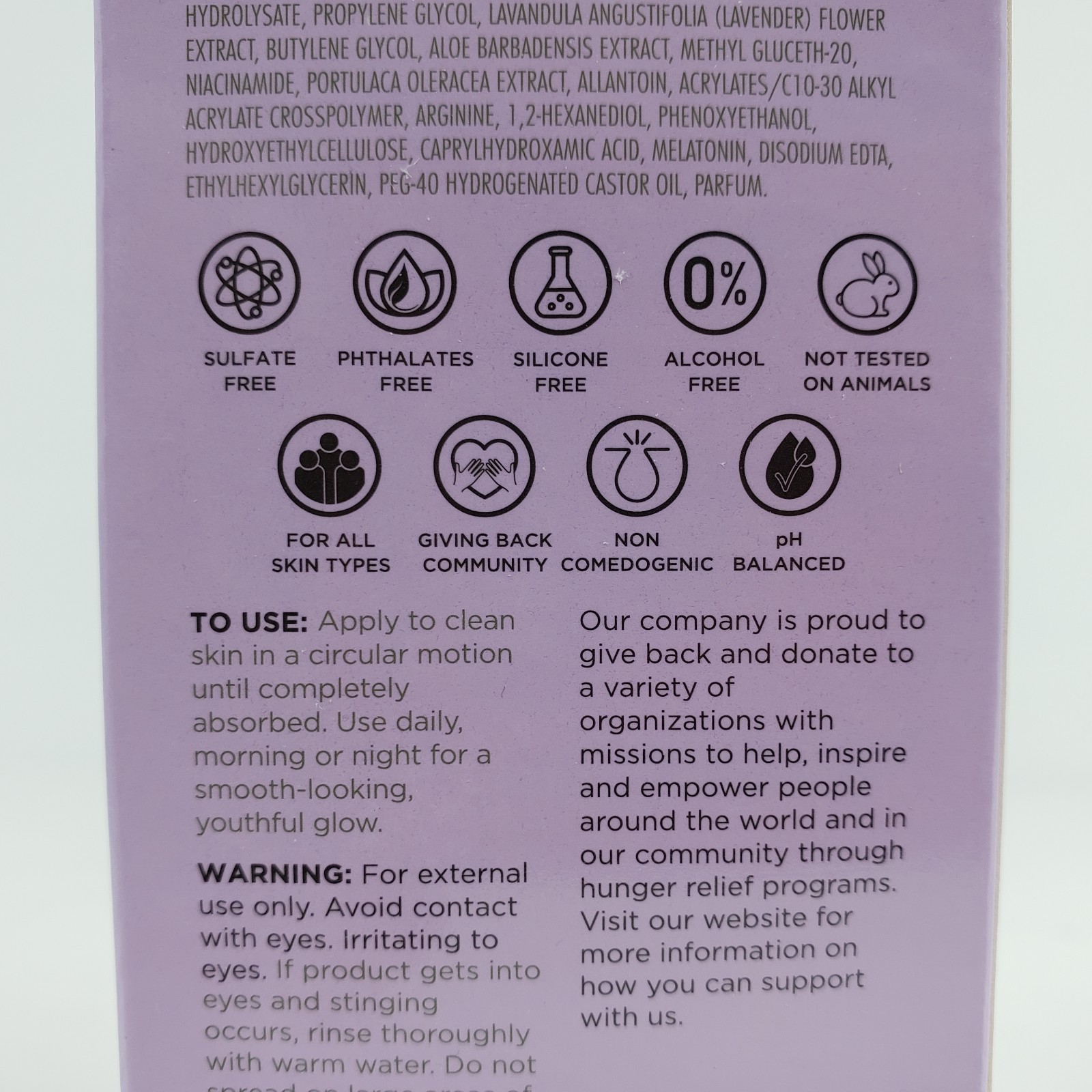 Global Beauty Care Lavender Melatonin Calming Nighttime Recovery Facial Serum