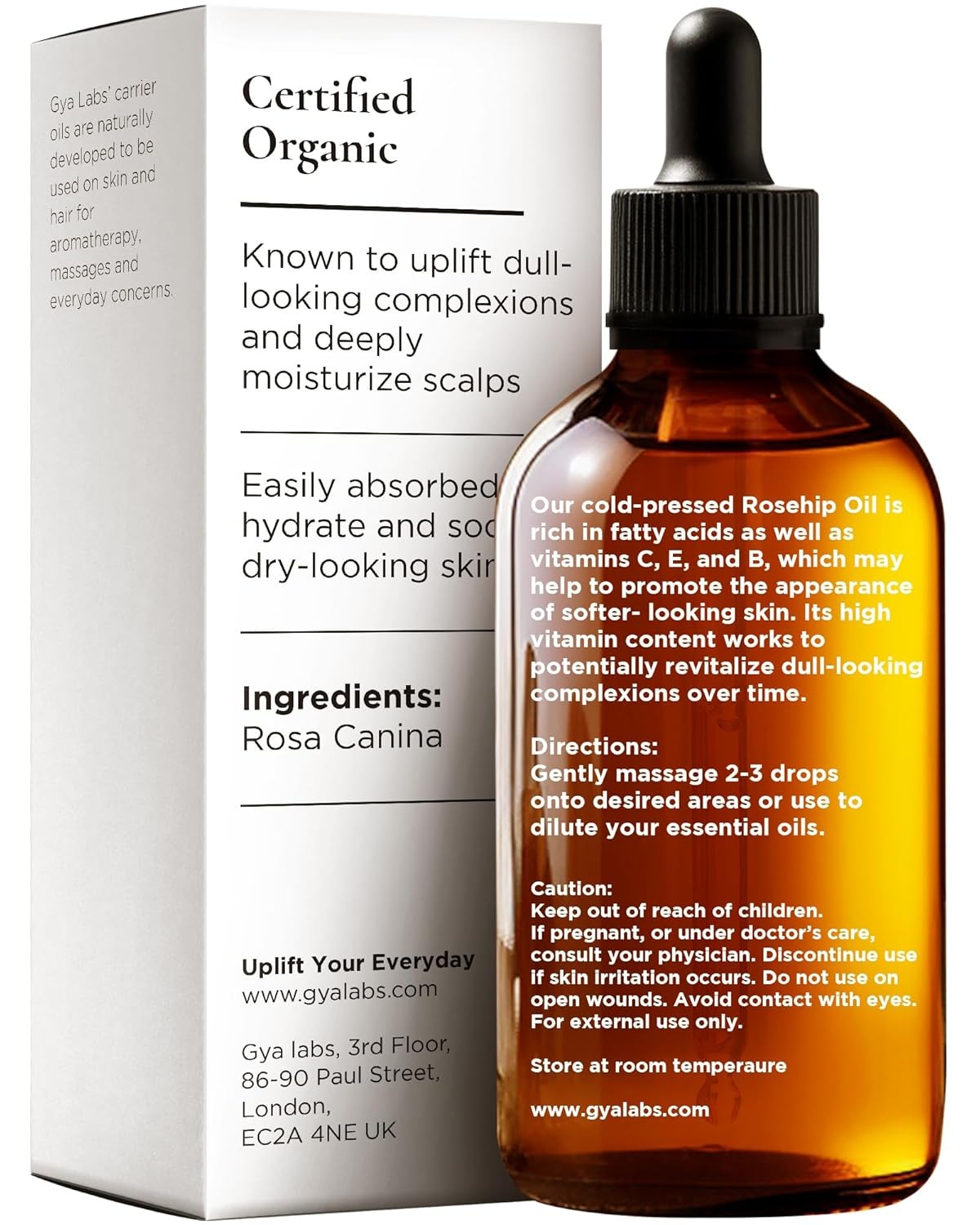 Organic Rosehip Oil for Face – 100% Pure Natural Vegan Rosehip Seed Carrier Oil