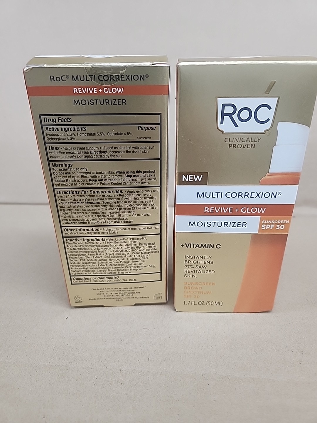 RoC Multi Correxion MOISTURIZER SPF 30 Revive Glow Vita C 1.7oz EXP:11/24 -3 PK