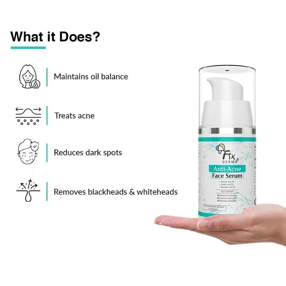 Fixderma 2% Salicylic Acid Serum for Anti Acne & Spot Treatment Oily Skin 15gm