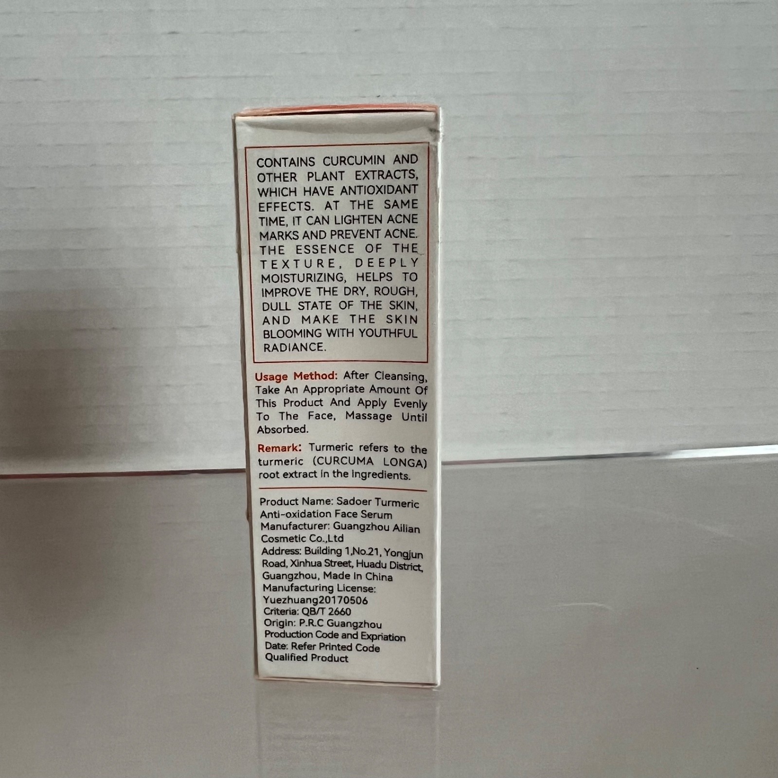 SADOER Turmeric Anti-oxidation Face Serum Brightening Dark Spot 30ml 1.05fl.oz