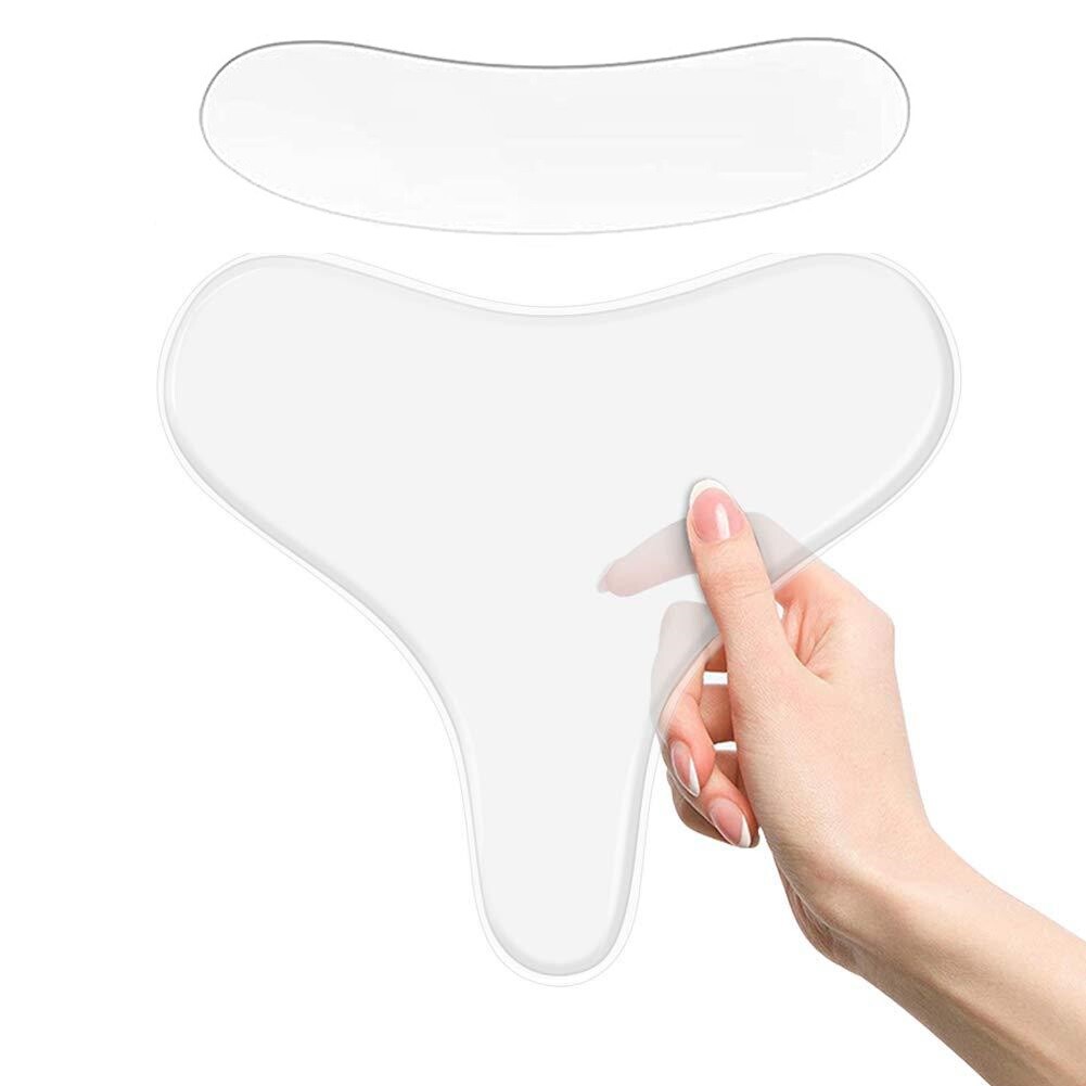 2Pcs Reusable Silicone Anti Wrinkle Chest Neck Face Pad Removal Patch Skin Care