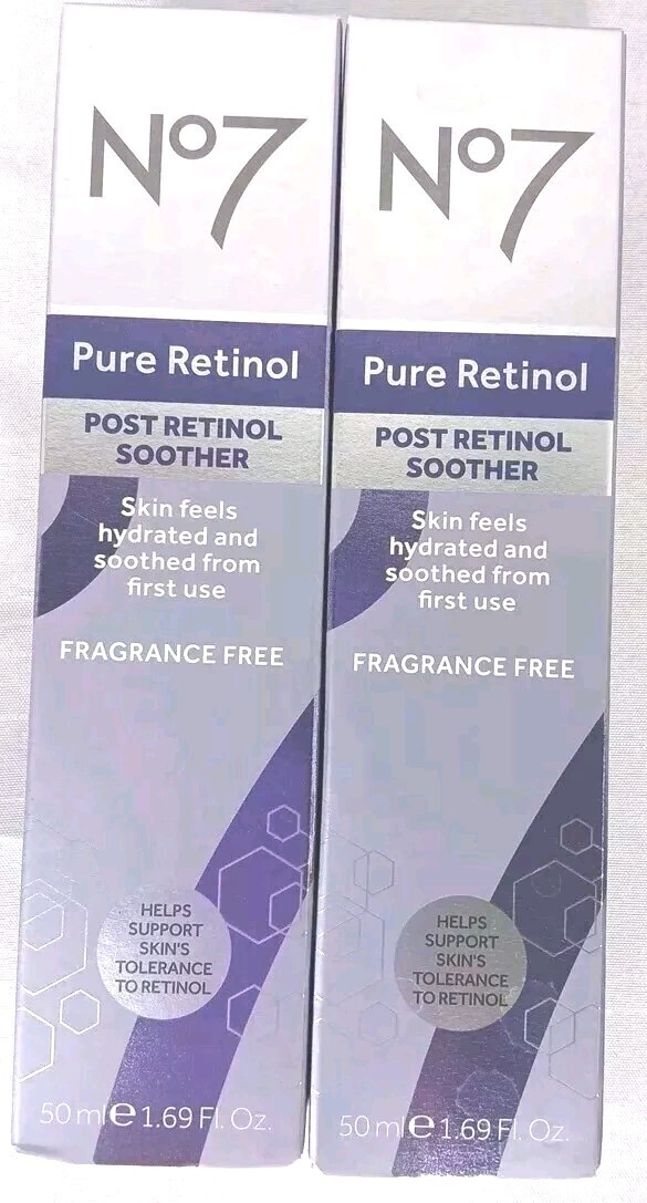 Two No7 Pure Retinol Post Retinol Soothers Fragrance-Free 1.69 fl oz