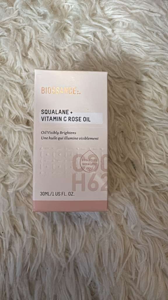Authentic Biossance Squalane + Vitamin C Rose Oil 30ml Brightening Face Serum