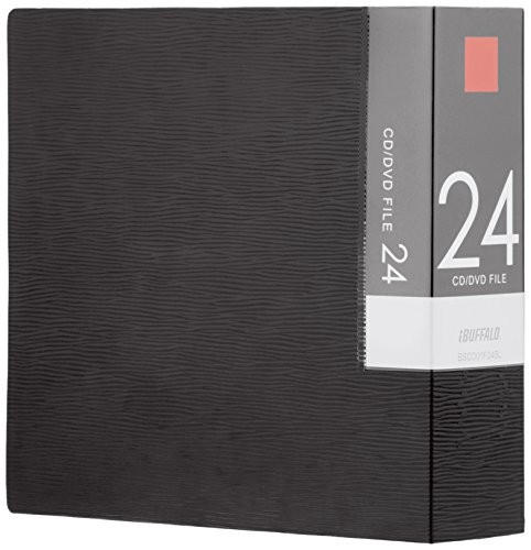 Buffalo BUFFALO CD/DVD File Case Book Type Holds 24 Discs Black BSCD01F24BKfrom