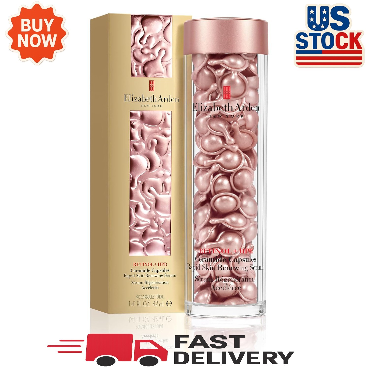 ELIZABETH ARDEN Retinol HPR Ceramide Capsules Rapid Skin Renewing 90 Capsules