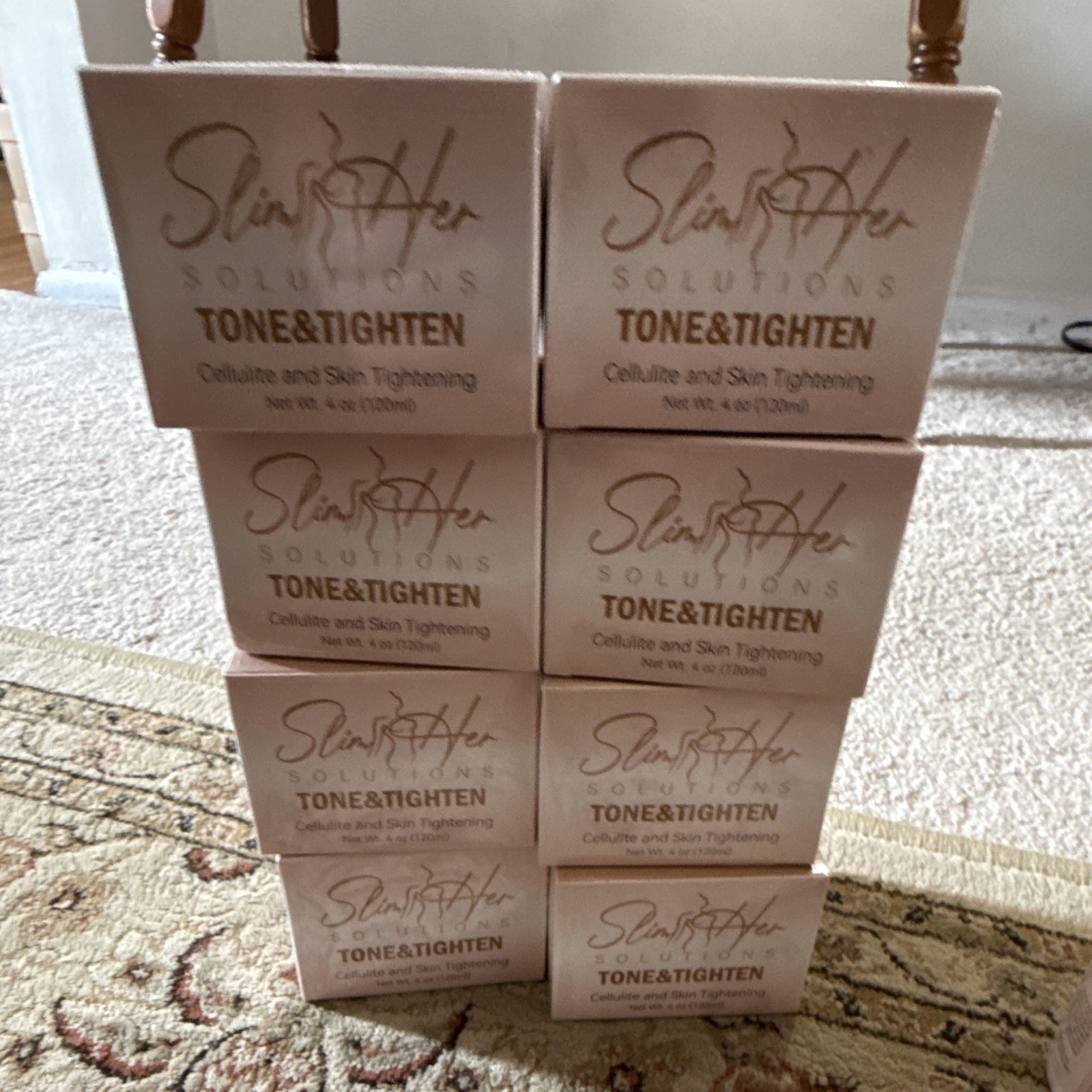 Lot of 8 SlimHers Solutions Tone&Tighten Firming Tightening Cream 4 oz Vegan