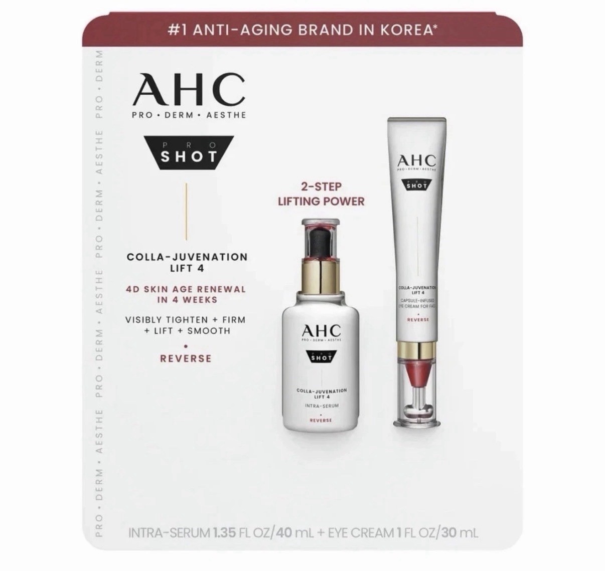 NEW AHC PRO SHOT COLLA – JUVENATION INTRA SERUM AND + EYE CREAM (1.35 OZ + 1 OZ)