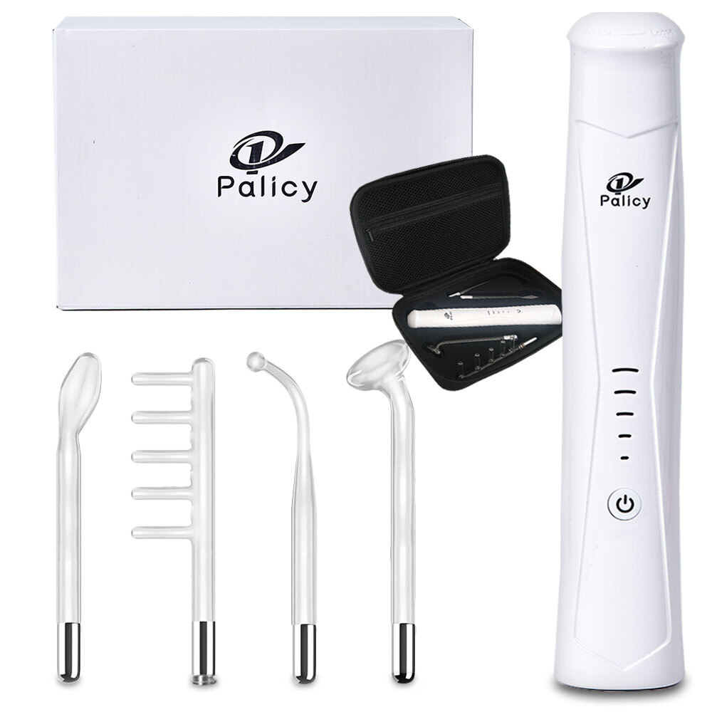 Handheld Skin Therapy Wand Machine w/Neon 4 Wands Anti-Aging Skin Tightening
