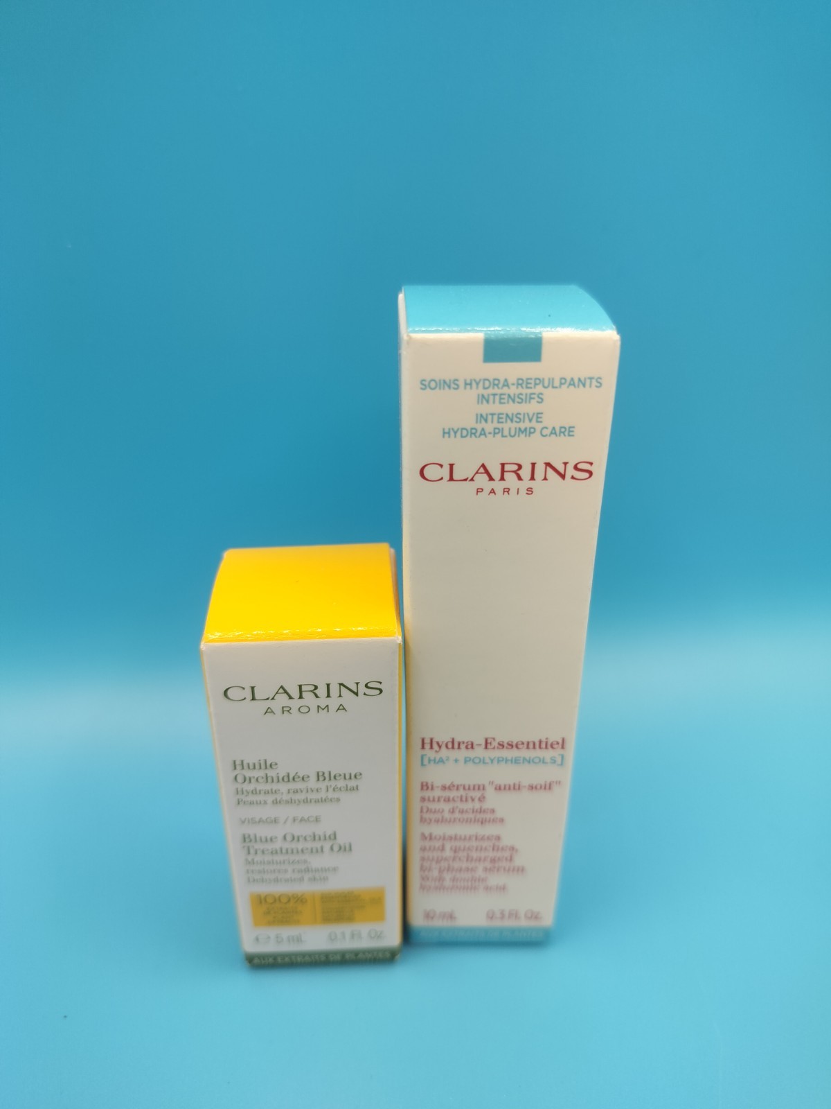 Clarins Blue Orchid Treatment Oil 5 Ml & Hydra-Essential 10 Ml Travel Size