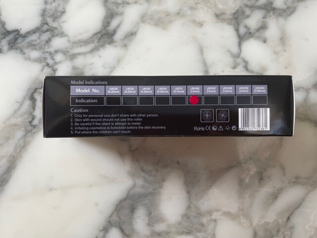 Dermaroller * Matte Black * 540 Titanium Gold Microneedles * NEW * 1.00mm