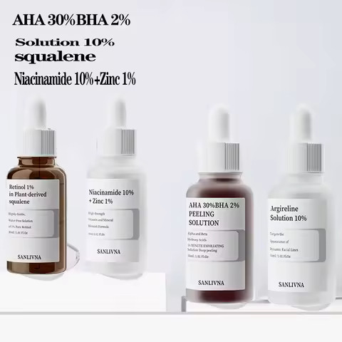 AHA 30%+BHA 2% Exfoliating Face Salicylic Acid Serum 10% Niacinamide + 1% Zinc,