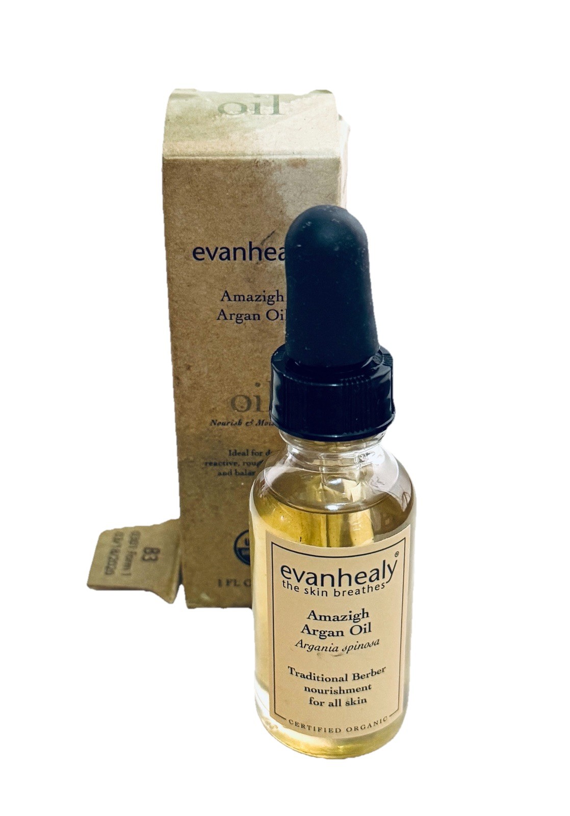 EvanHealy Amazigh Argan Oil All Skin 100% Organic, 1.0 Oz, New Box Damaged