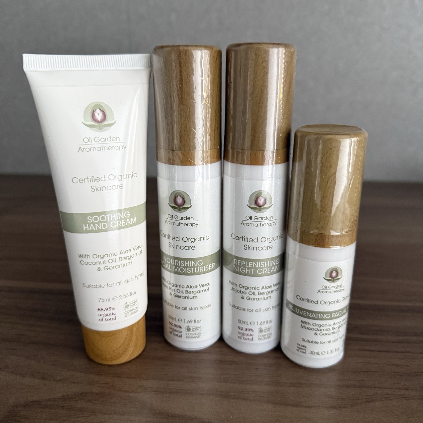 Oil Garden Aromatherapy Certified Organic Skincare Rejuvenating Facial Serum x 4