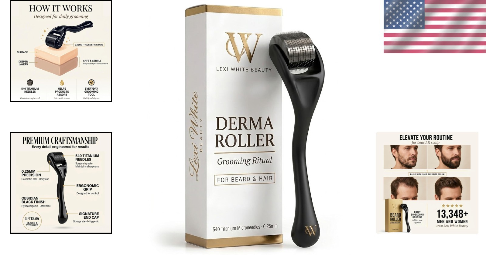 0.25mm Microneedle Derma Roller for Beard & Scalp – User-Friendly Grooming Tool