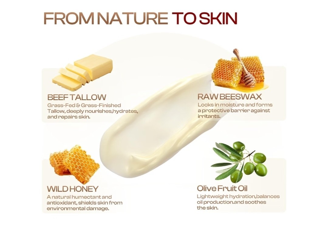 Crema De Sebo De Res Miel 2.1Oz Para La Cara y La Piel Sevo Cevo Cebo Hidratante