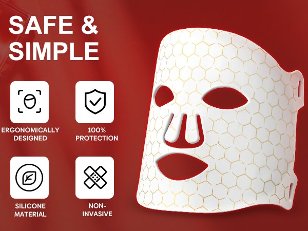 LED Face Mask Red Light Therapy Face Light Therapy Mask for Facial Skin Care US
