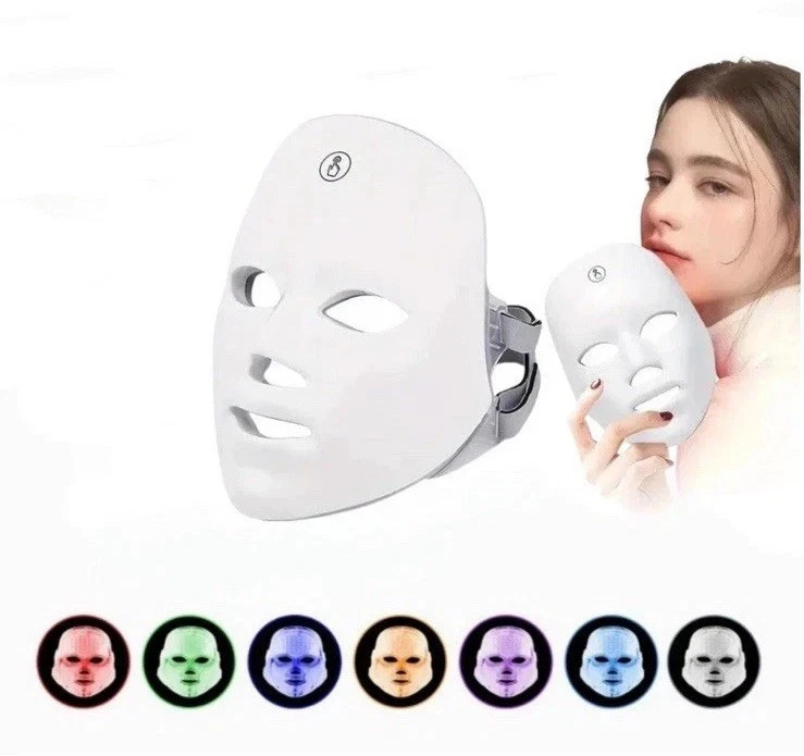 Led Light Therapy Mask, 7 Color Led Face Mask Light Therapy, Red Light Face Mask