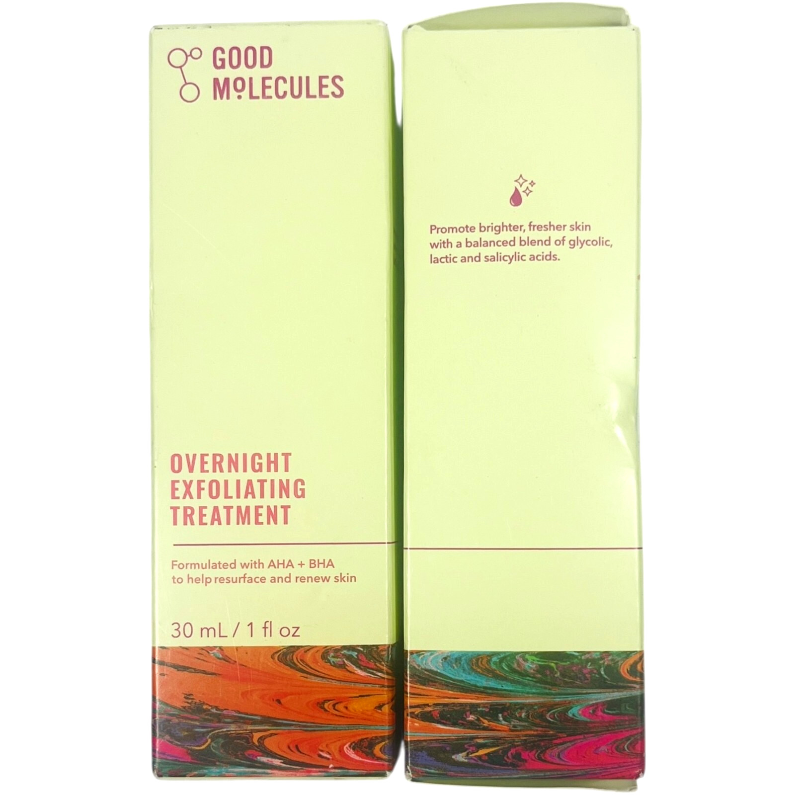Good Molecules Overnight Exfoliating Treatment Facial Exfoliant – LOT of 2