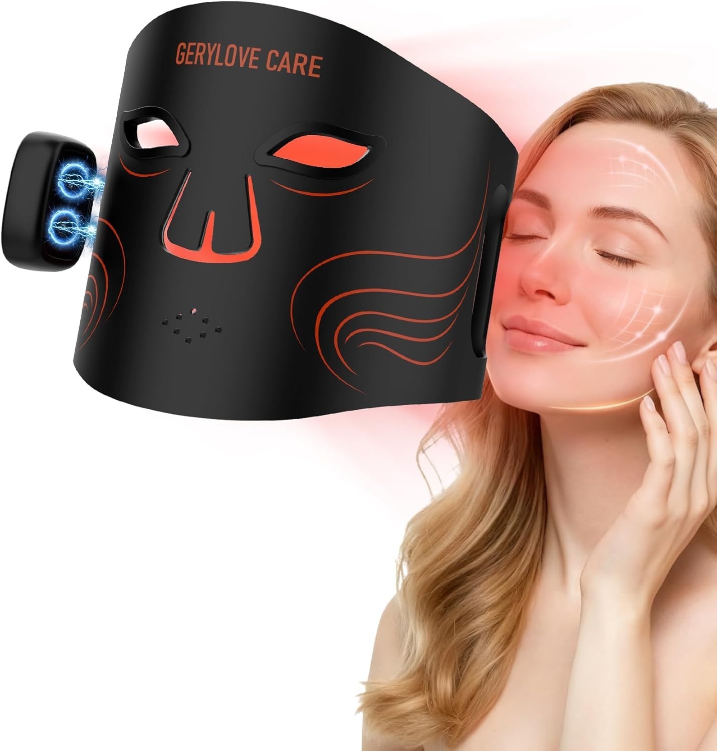 LED Red Light Therapy Mask Face – 4 Color Modes – Rechargeable Battery