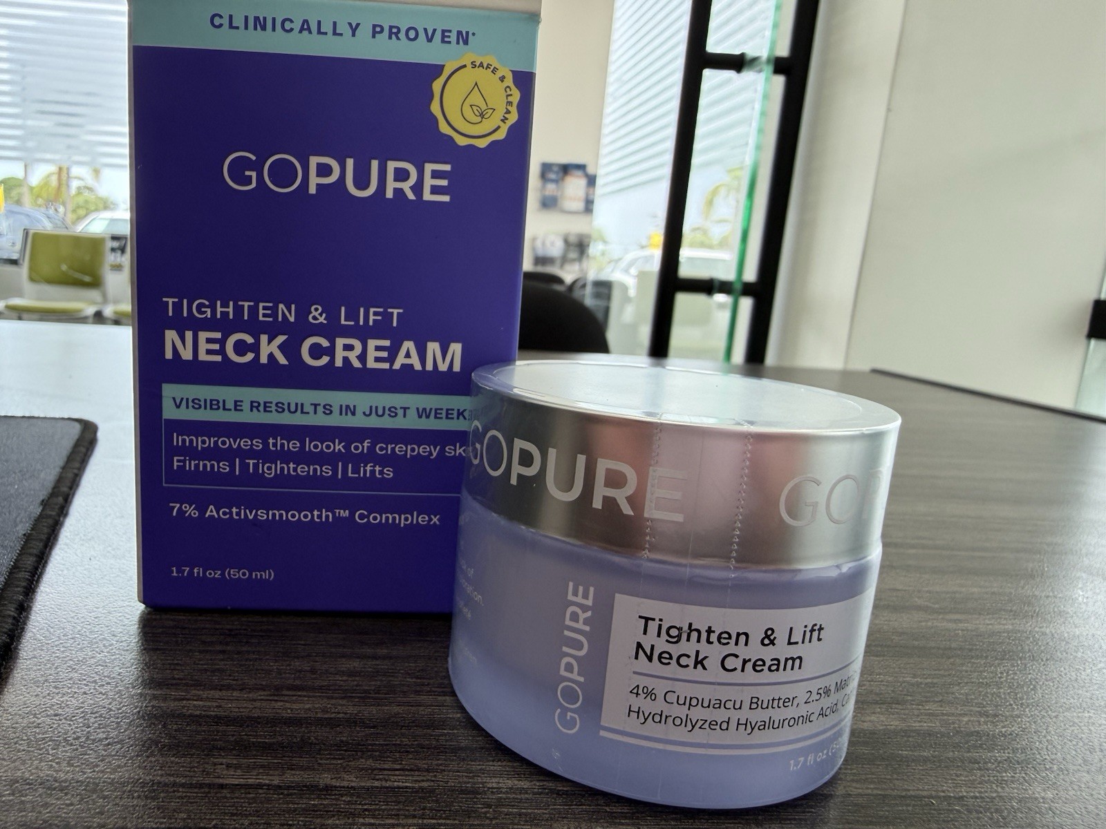 New & Sealed! Go Pure Tighten & Lift Neck Firming Cream 1.7 Oz 50ml Exp. 11/2028