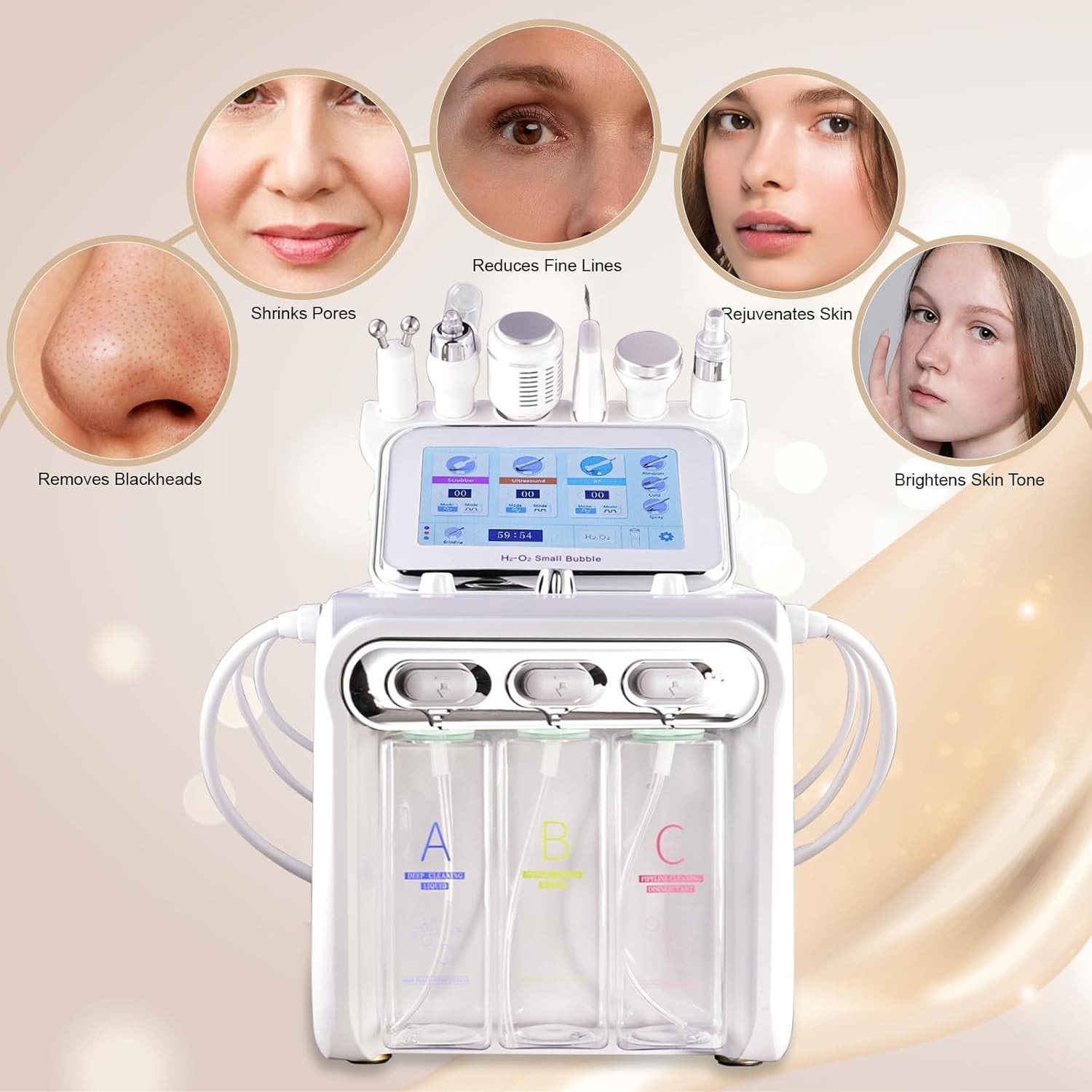 6 in1 Hydro Dermabrasion Machine for Facial Skin Exfoliating Shrink Pore Salon