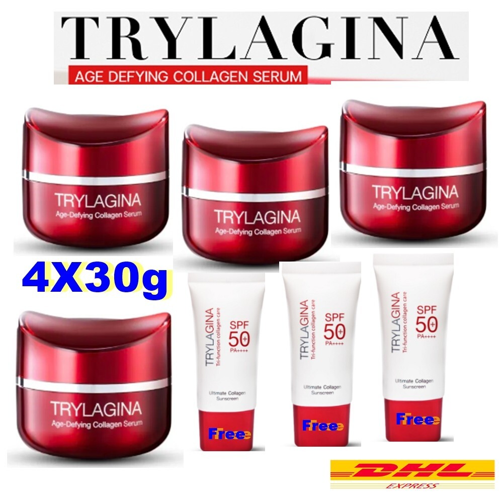 4X Trylagina Ultimate Collagen Serum 12X Free 3 Collagen Sunscreen SPF50 Rejuven