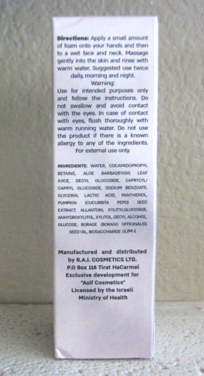 Borage Anti-Aging Facial Foam Asif Essence of Nature 5.07 fl. oz Skin Care