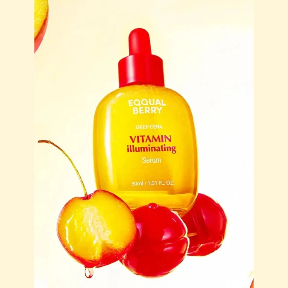 EQQUALBERRY Vitamin Illuminating Serum Bakuchiol Plumping Face Serum 30ml Free
