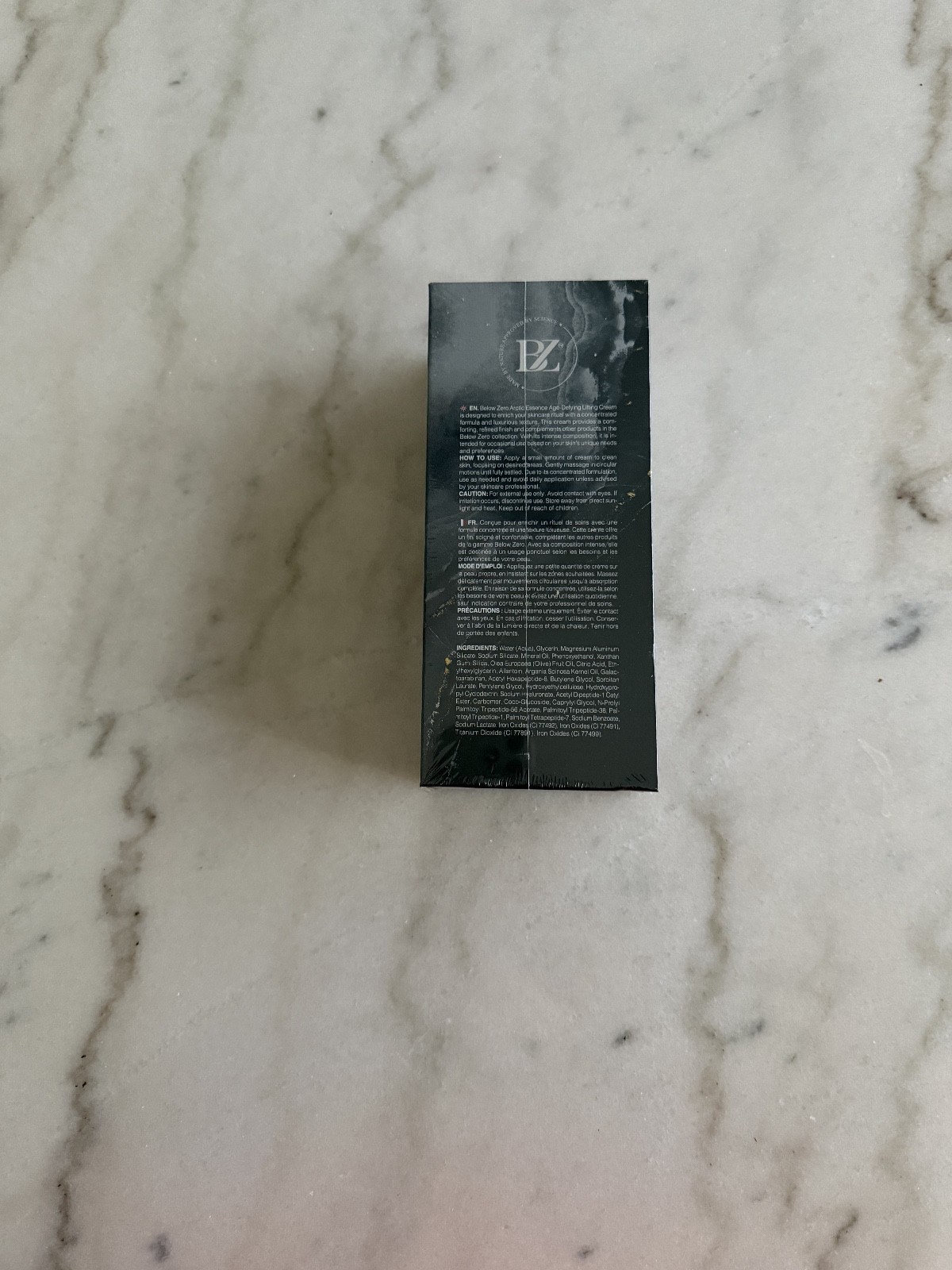 Below zero’s Arctic Essence age-defying lifting cream.