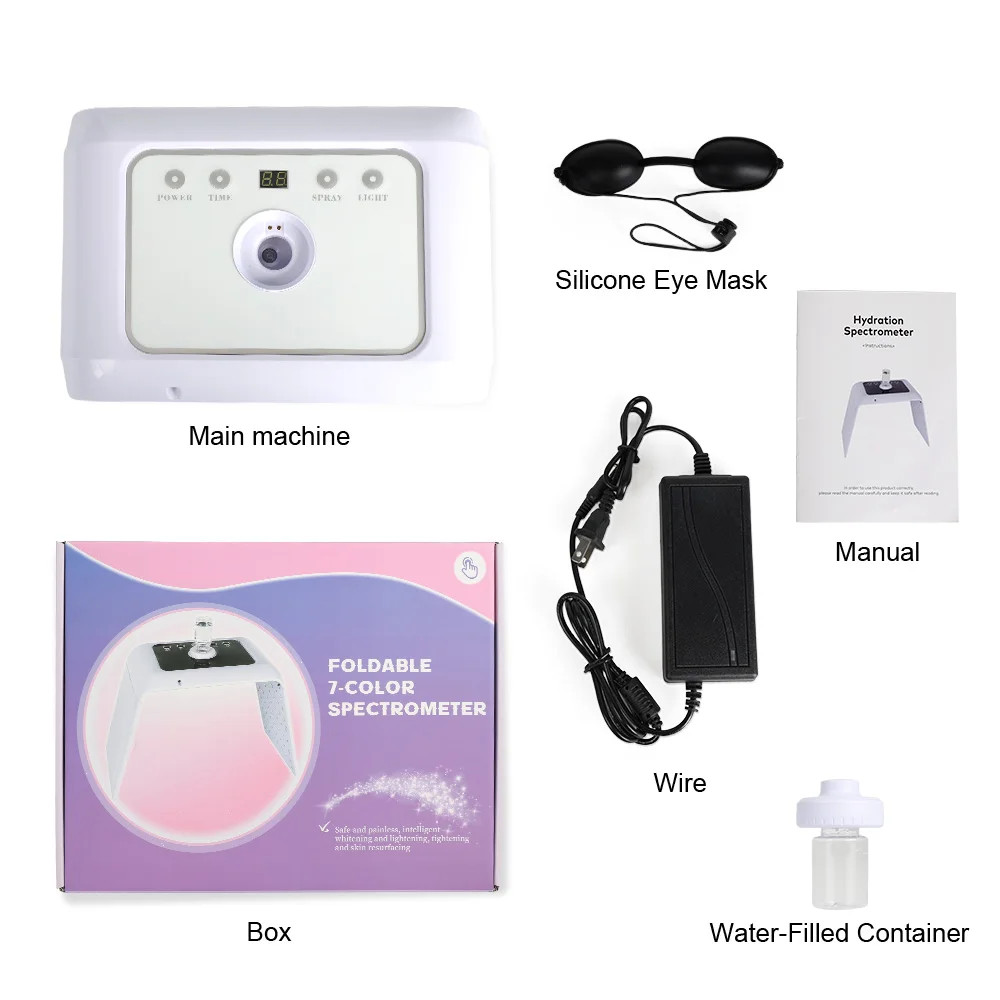 Foldable PDT LED Light Therapy Facial Steamer Redness Remover Skin Care Machine