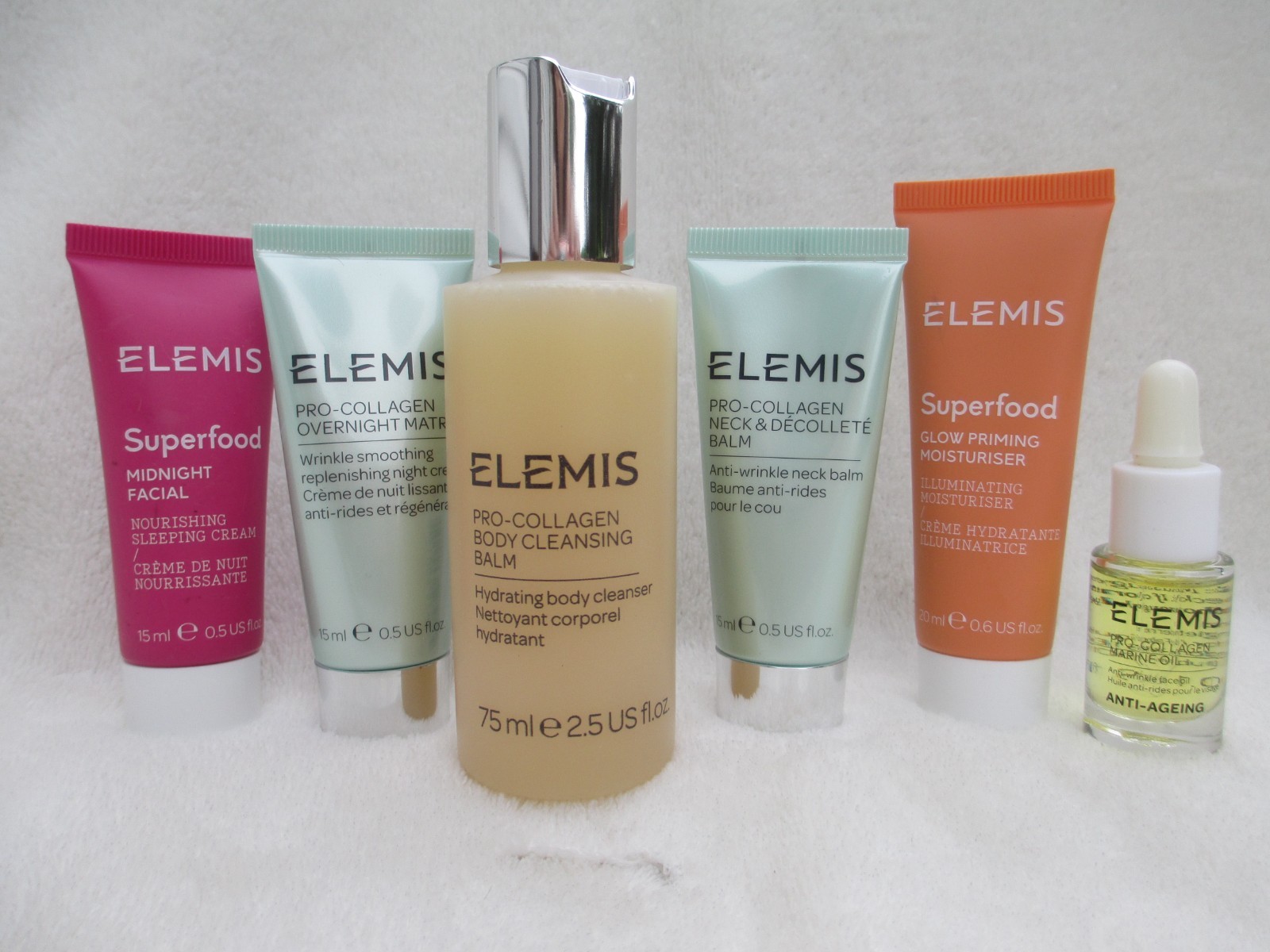Set of 6 ELEMIS Trial/Travel Size PRO-COLLAGEN / SUPER FOOD Products NEW/SEALED