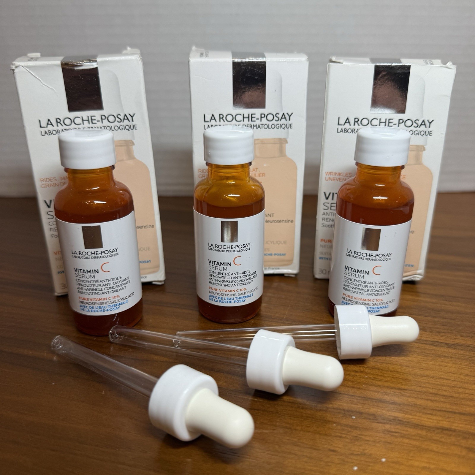 La Roche Posay Vitamin C Serum , Anti Wrinkle, 1.0fl.oz Lot Of 3 New