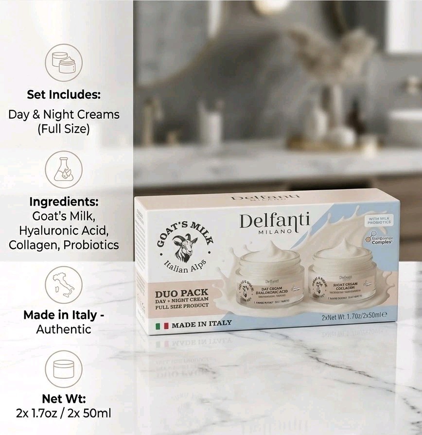 Delfanti Milano Goat Milk Face Cream Day & Night Set 2x50ml – Skin Care Duo
