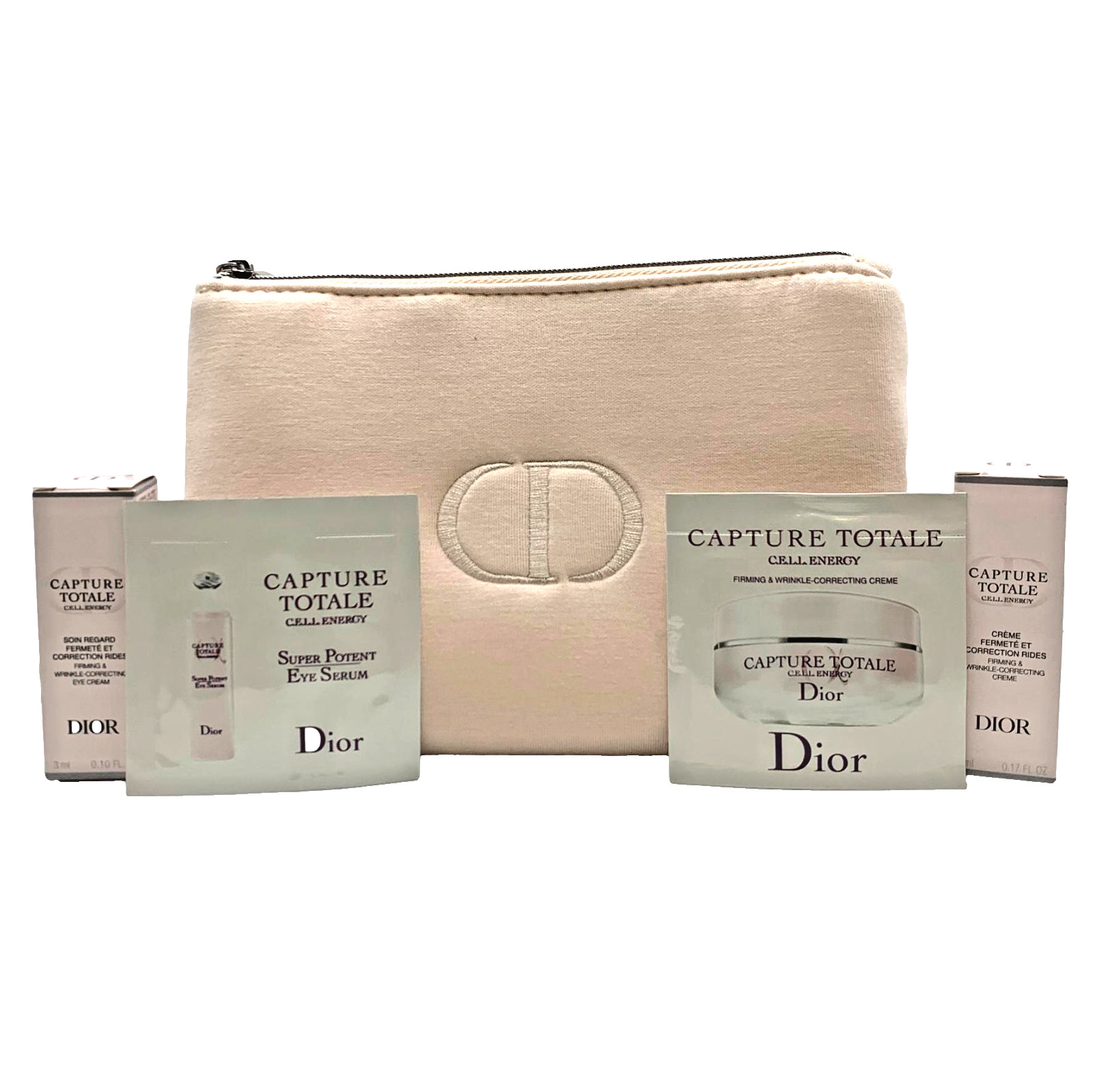 Dior 5 Piece Capture Totale Gift Set Firming Cream & Eye Serum with Blush Pouch