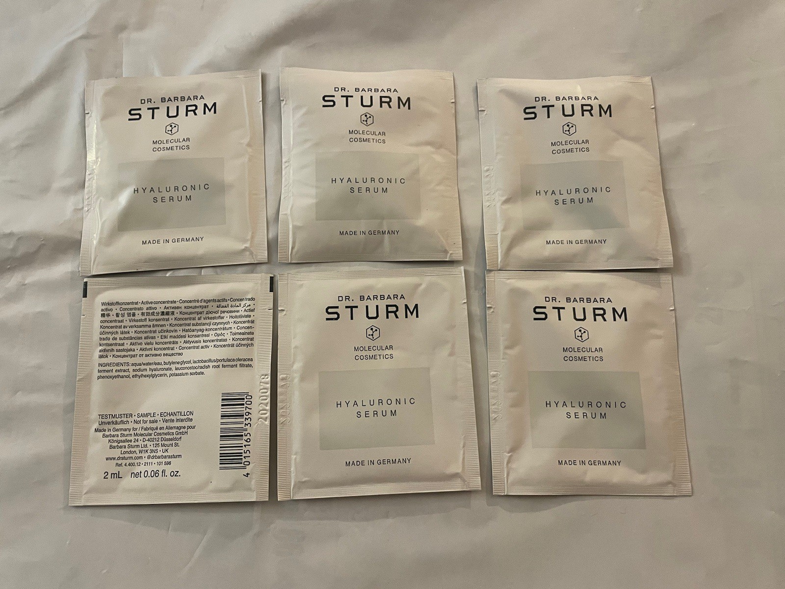Dr Barbara Sturm Hyaluronic Serum Packets, .06oz/ 2ml Each, 6 Pieces