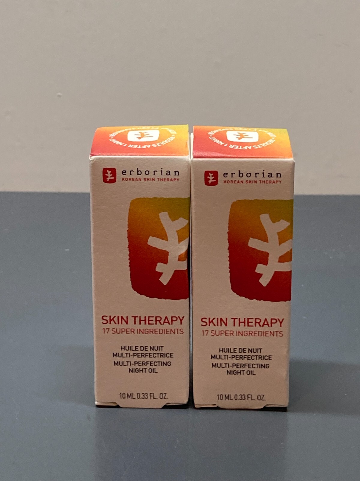 2x erborian SKIN THERAPY Multi-Perfecting Night Oil 10mL / 0.33 fl oz each NIB