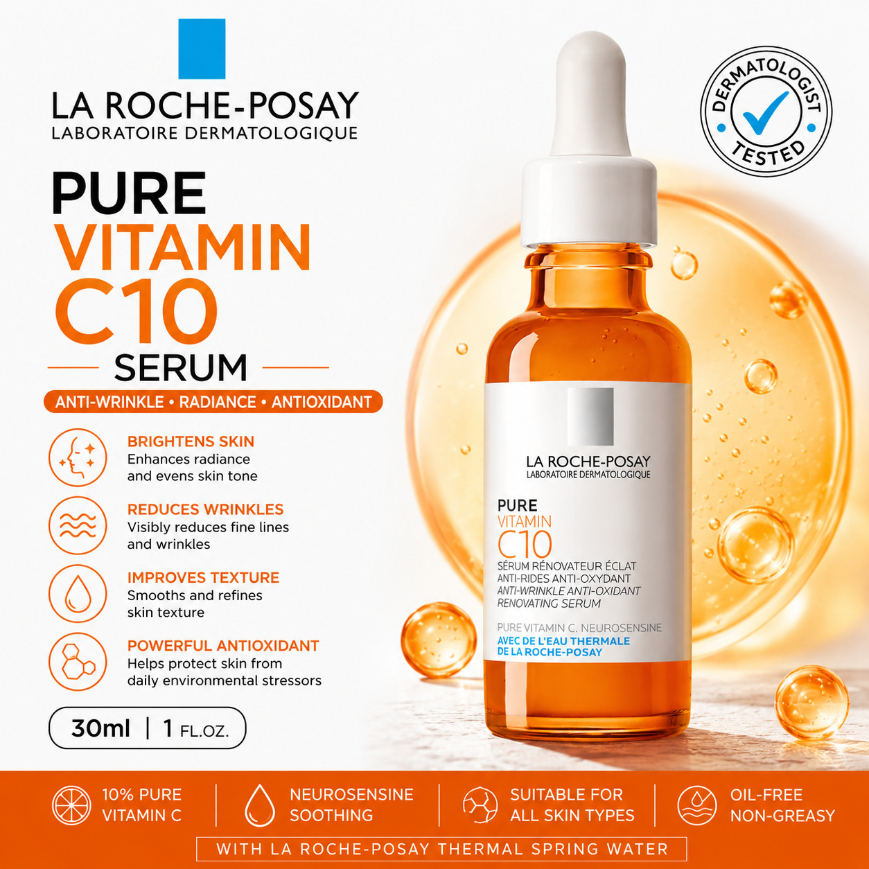 La Roche-Posay Pure Vitamin C10 Serum 1 fl oz