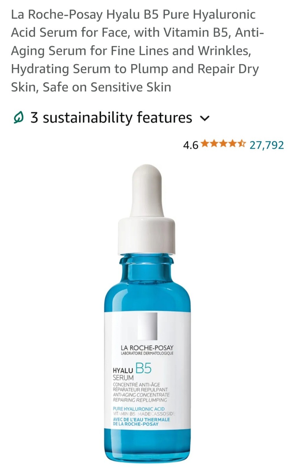 La Roche Posay Hyalu B5 Pure Hyaluronic Acidserum For Face