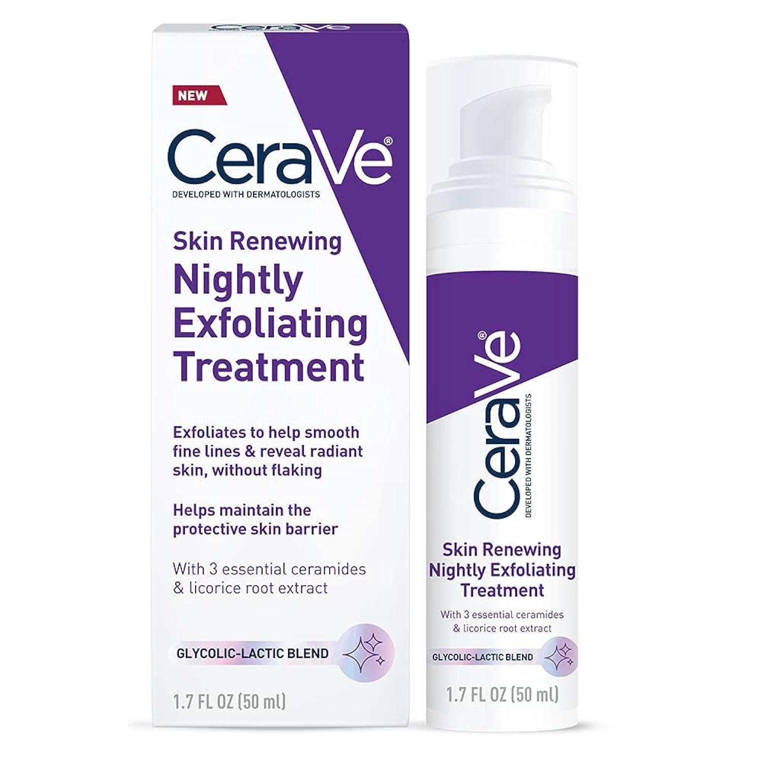 CeraVe Skin Renewing Nightly Exfoliating Treatment Serum – 1.7 fl oz – 12 Pack