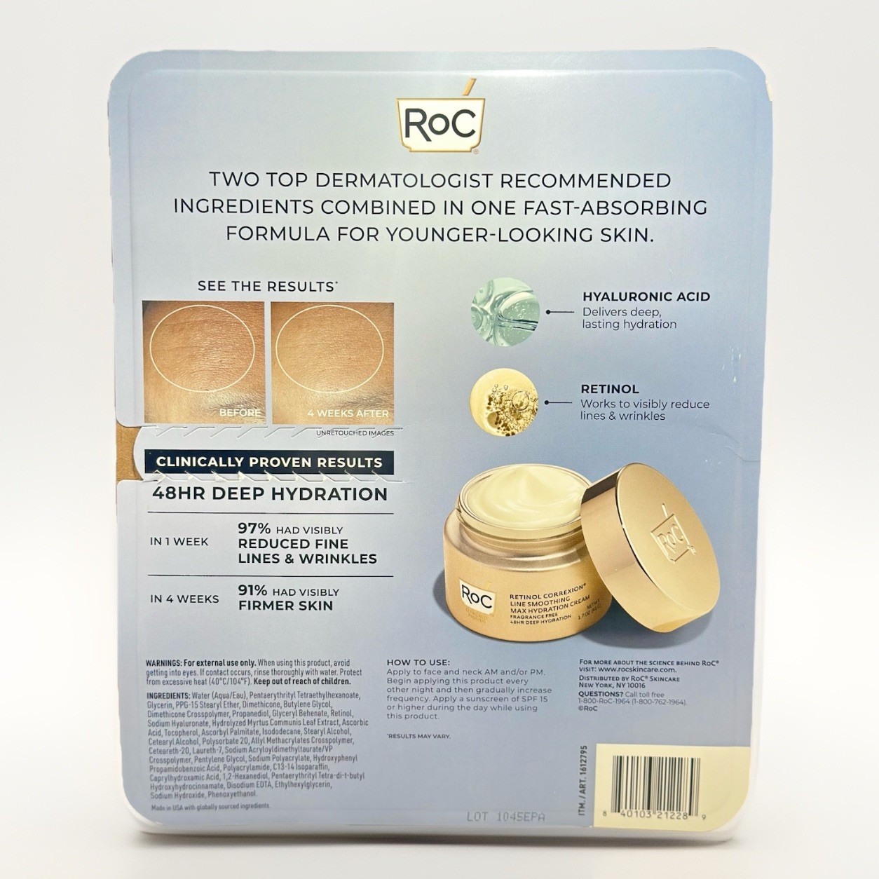 RoC Retinol Correxion Max Hydration Cream, 1.7 oz & 3.4 oz