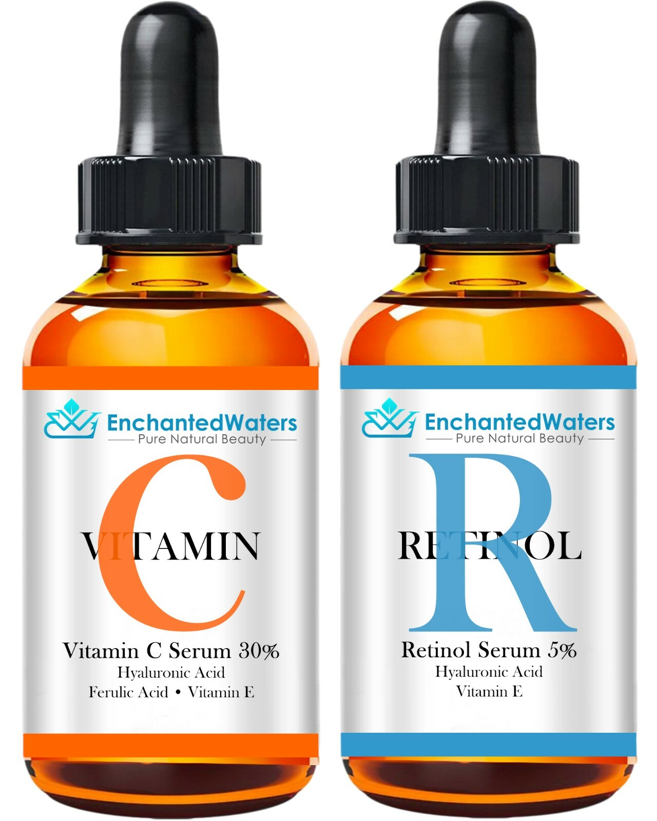 VITAMIN C + RETINOL – Anti-Aging Anti-Wrinkle Fine Line Gel-Cream-Serum 2-Pack