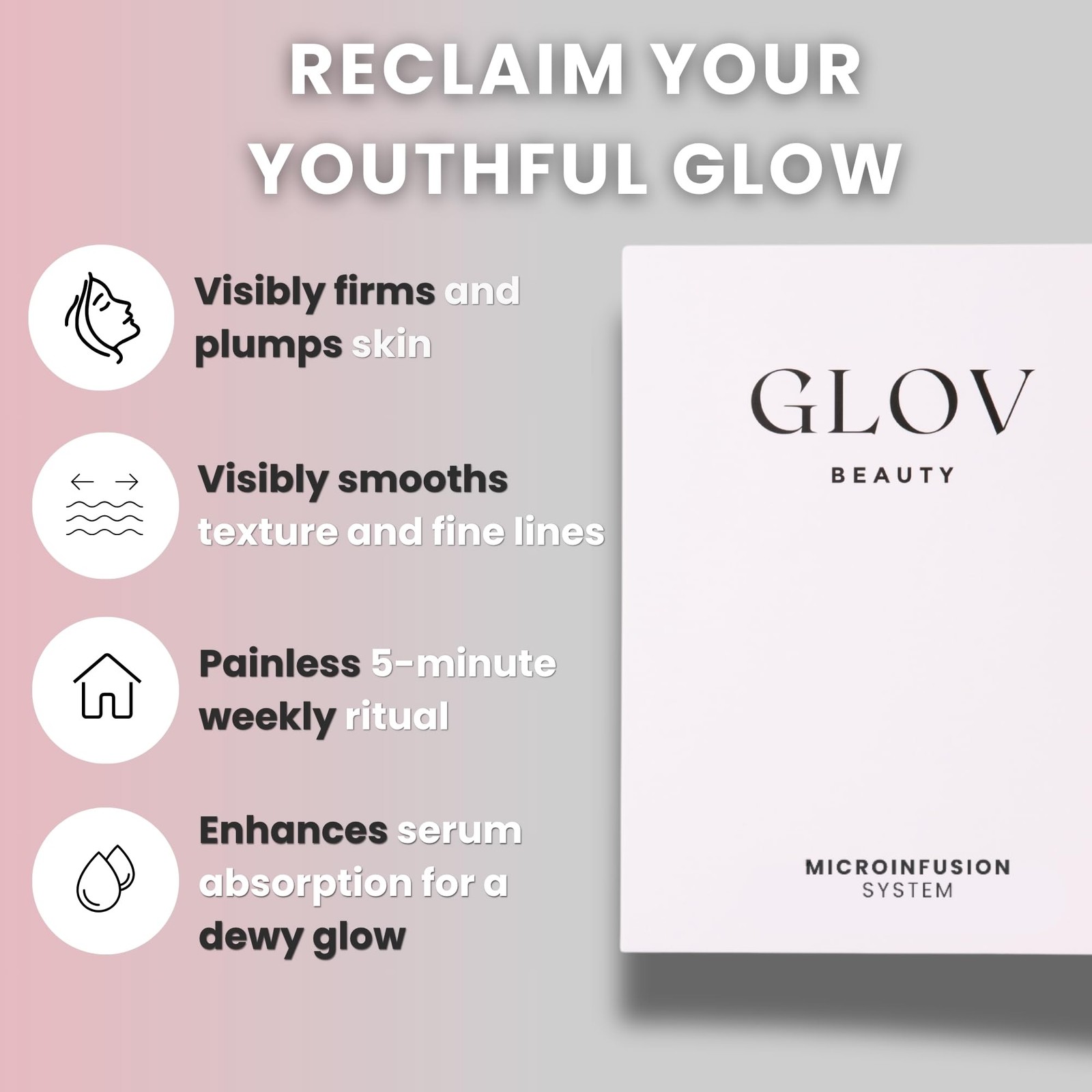 Glov Beauty Micro Infusion System For Face Lips 0.25Mm 24K Gold Cosmetic Facial