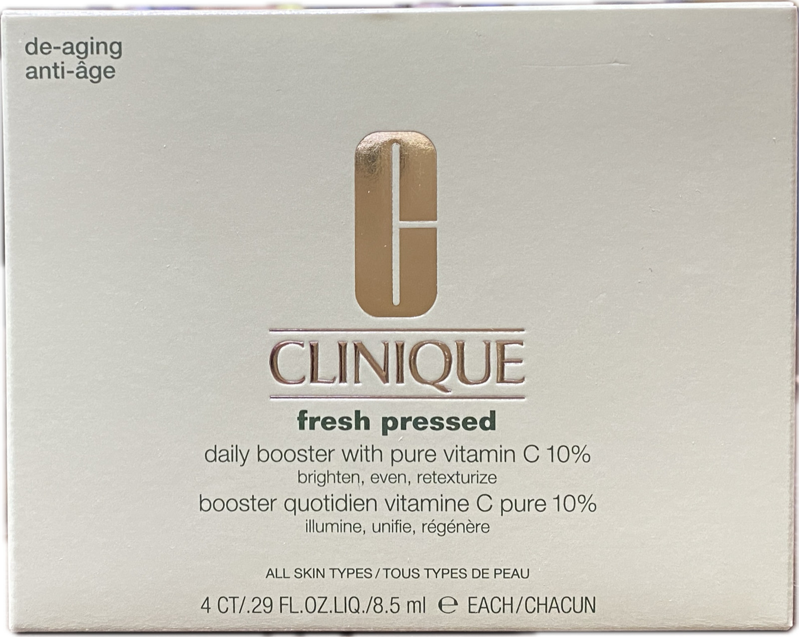 Clinique Fresh Pressed Daily Booster with Pure Vitamin C 10% 4 Boosters in Box