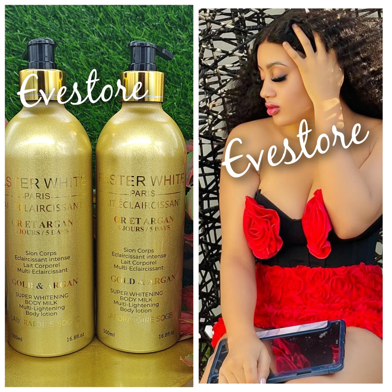 X2. FASTER WHITE ARGAN Super Whitening Body Lotion 500ml X 1 Bottle 👌