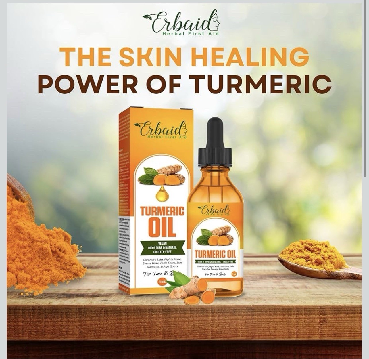 Turmeric Oil – Dark Spot Facial Serum for Face & Body – Natural Skin Brightening
