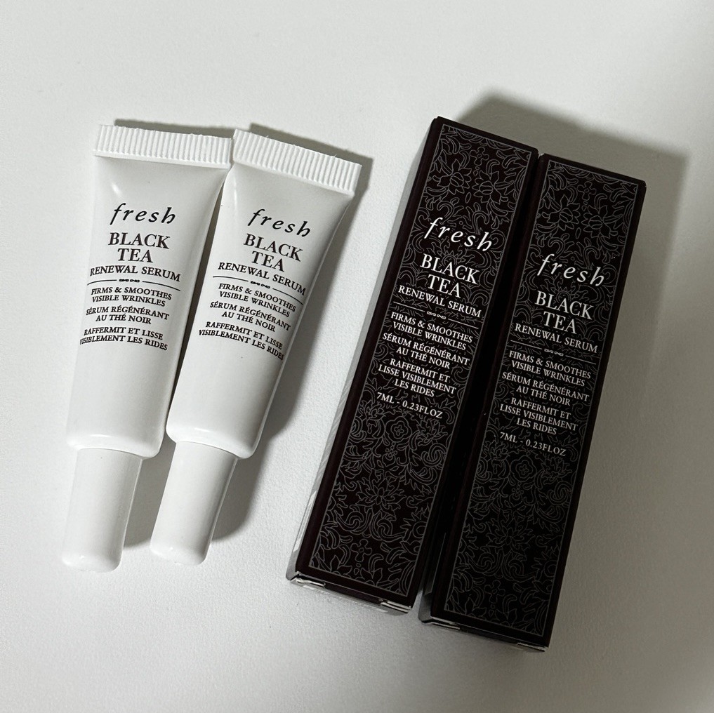 2 x FRESH Black Tea Renewal Serum Smooth & Firm Wrinkles .23oz/7ml Ea
