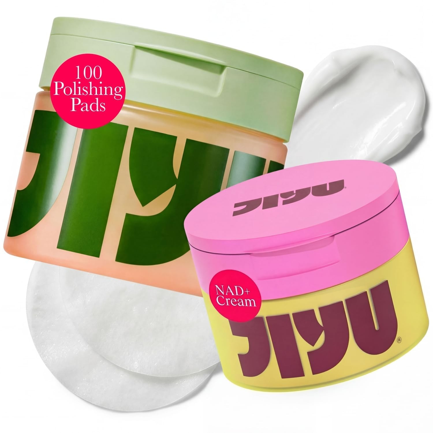 JiYu NAD+ Face Moisturizer Complexioncare + Toning Pads 100ct Hydrating 50ml Set